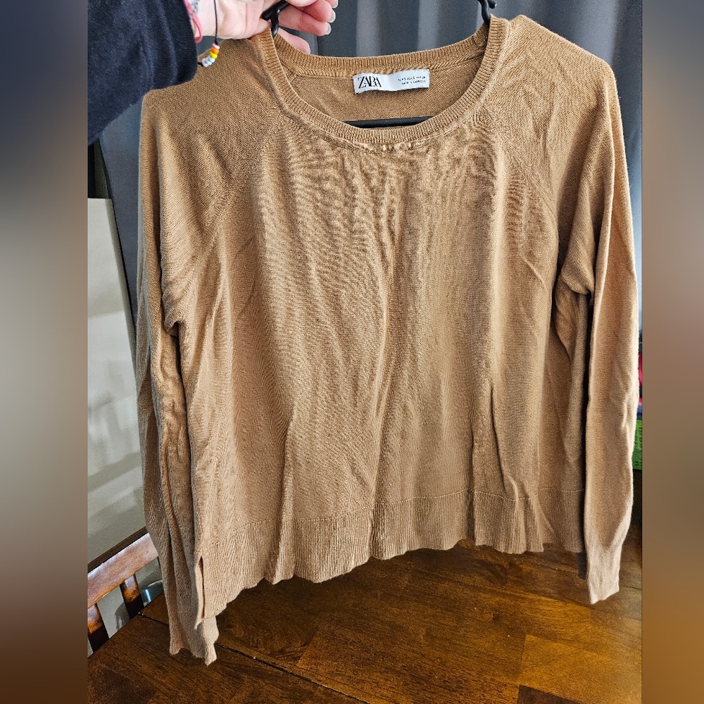 Zara Women's Brown Long Sleeve Top